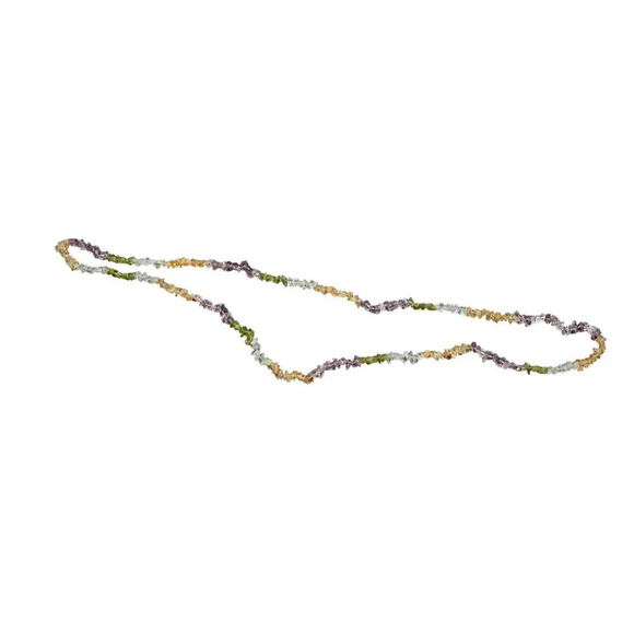 Aquamarine Citrine Peridot Amethyst Semi-Precious Gemstone Nugget Bead Necklace - Picture 6 of 7